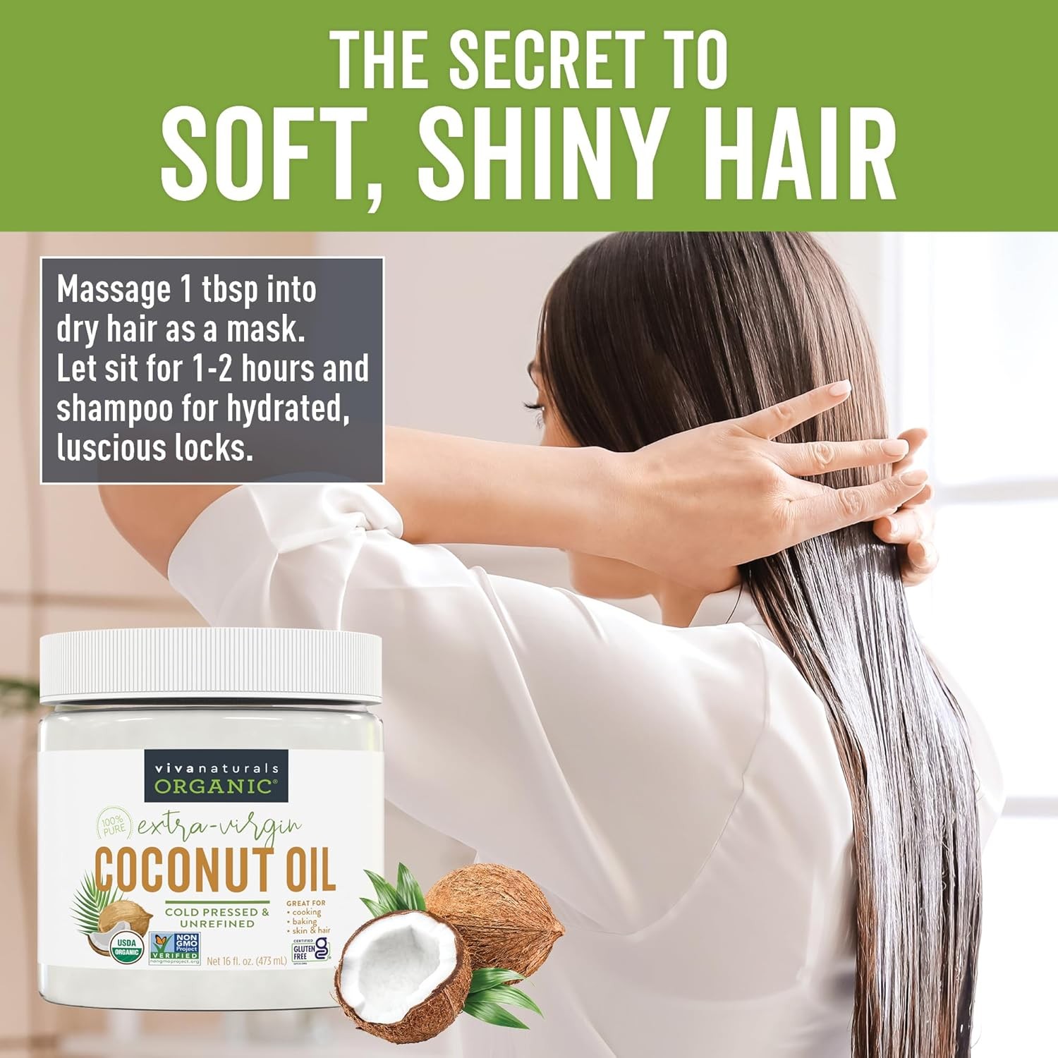 Viva Naturals Organic Coconut Oil, Cold-Pressed – Natural Hair /Skin Oil and …