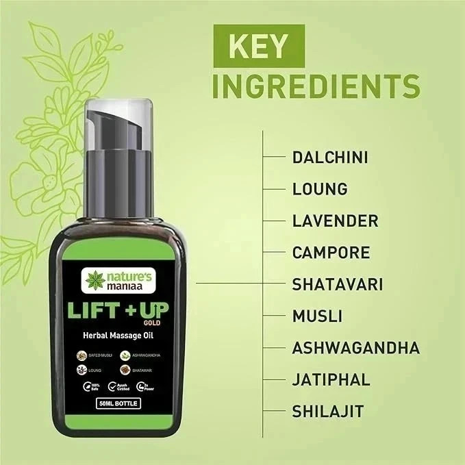 MEXMY Lift-Up Herbal Massage Oil – Ayurvedic Blend with Ashwagandha & Shilajit