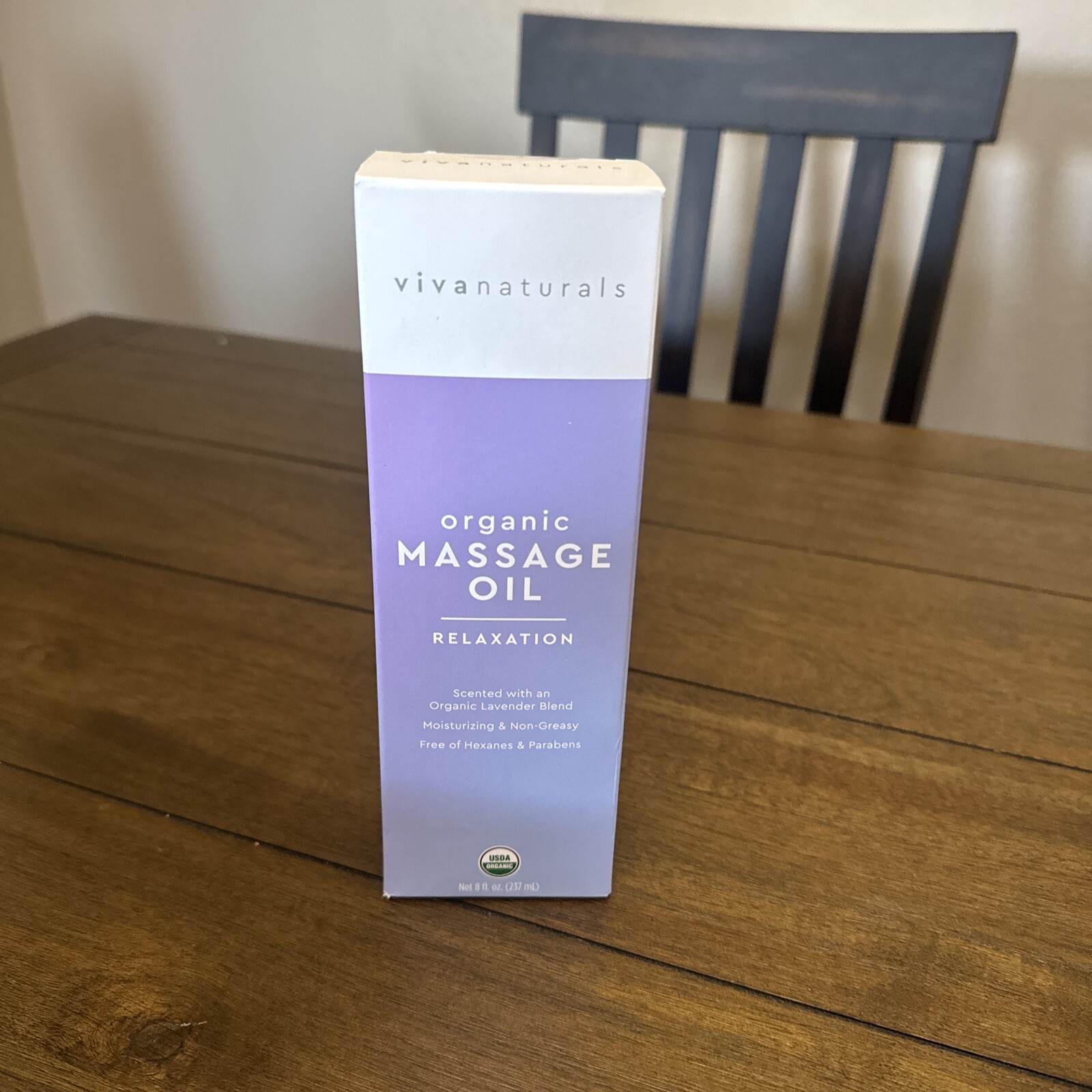 New Viva Naturals Organic Massage Oil 8 fl oz Lavender Scented Non-Greasy U2