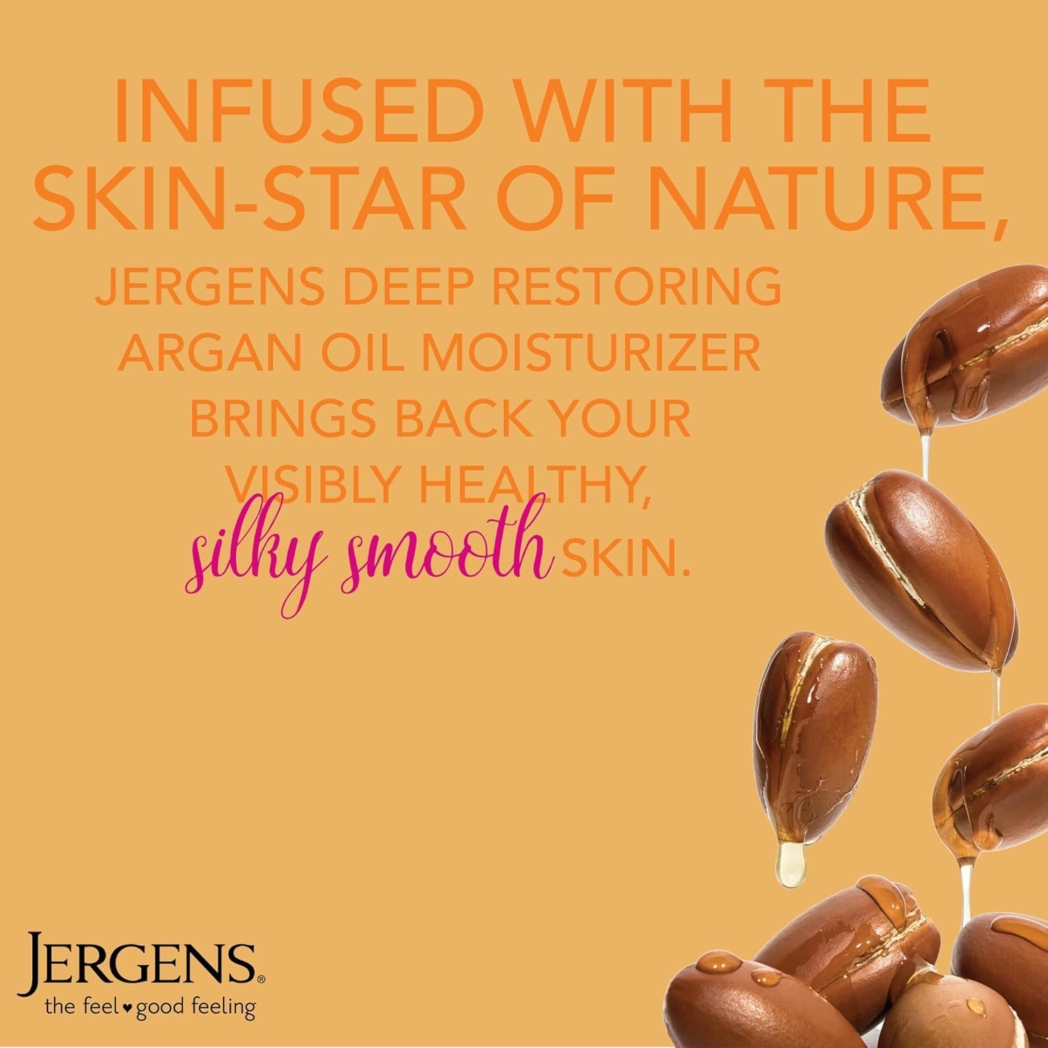 Jergens Deep Restoring Argan Oil Moisturizer, 16.8 Fl Oz (Pack of 1), White