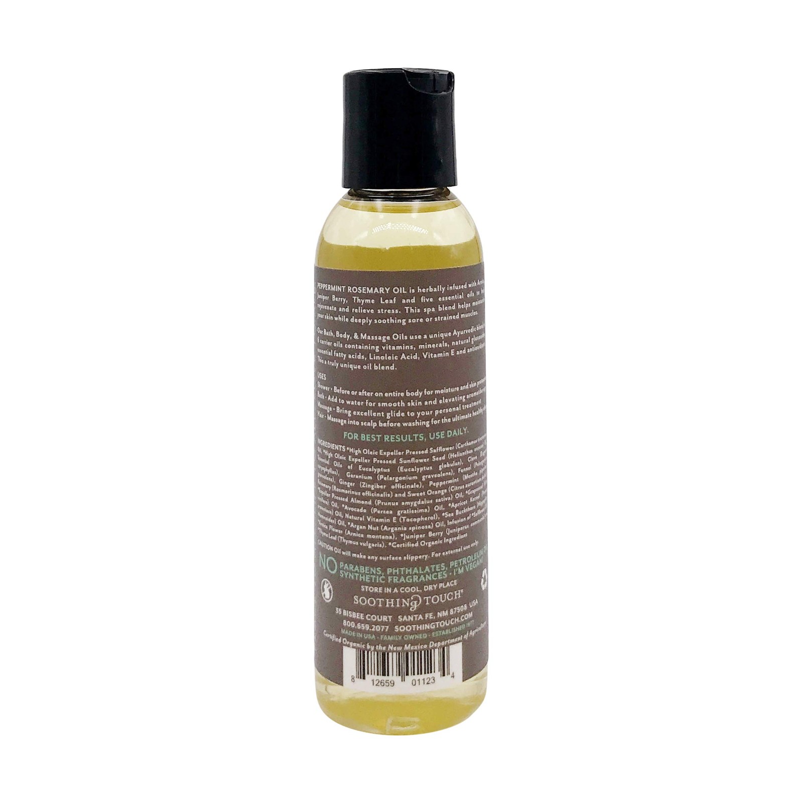 Organic Peppermint Rosemary Massage Oil For Sore Muscles 4 Fl Oz