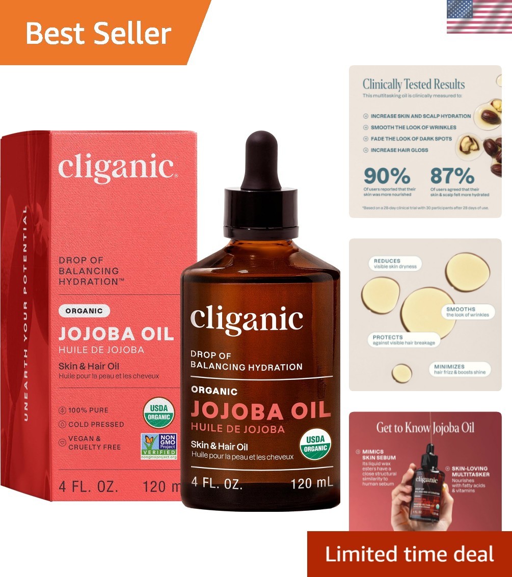 Organic Jojoba Oil 4oz – All-Natural Moisturizing Solution for All Skin Types