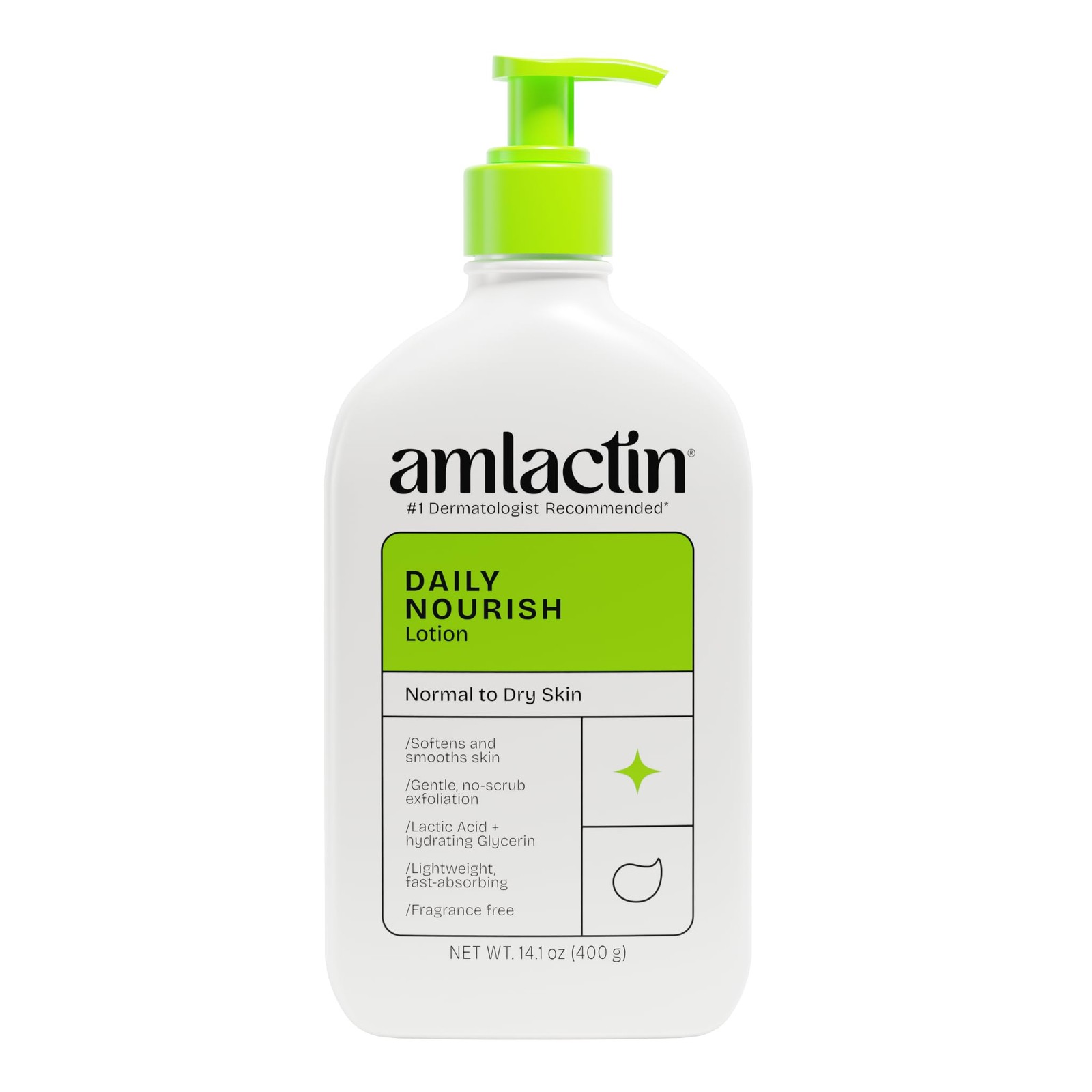 AmLactin Daily Nourish Therapeutic Body 14.1 Fl Oz (Pack of 1), GREEN,WHITE