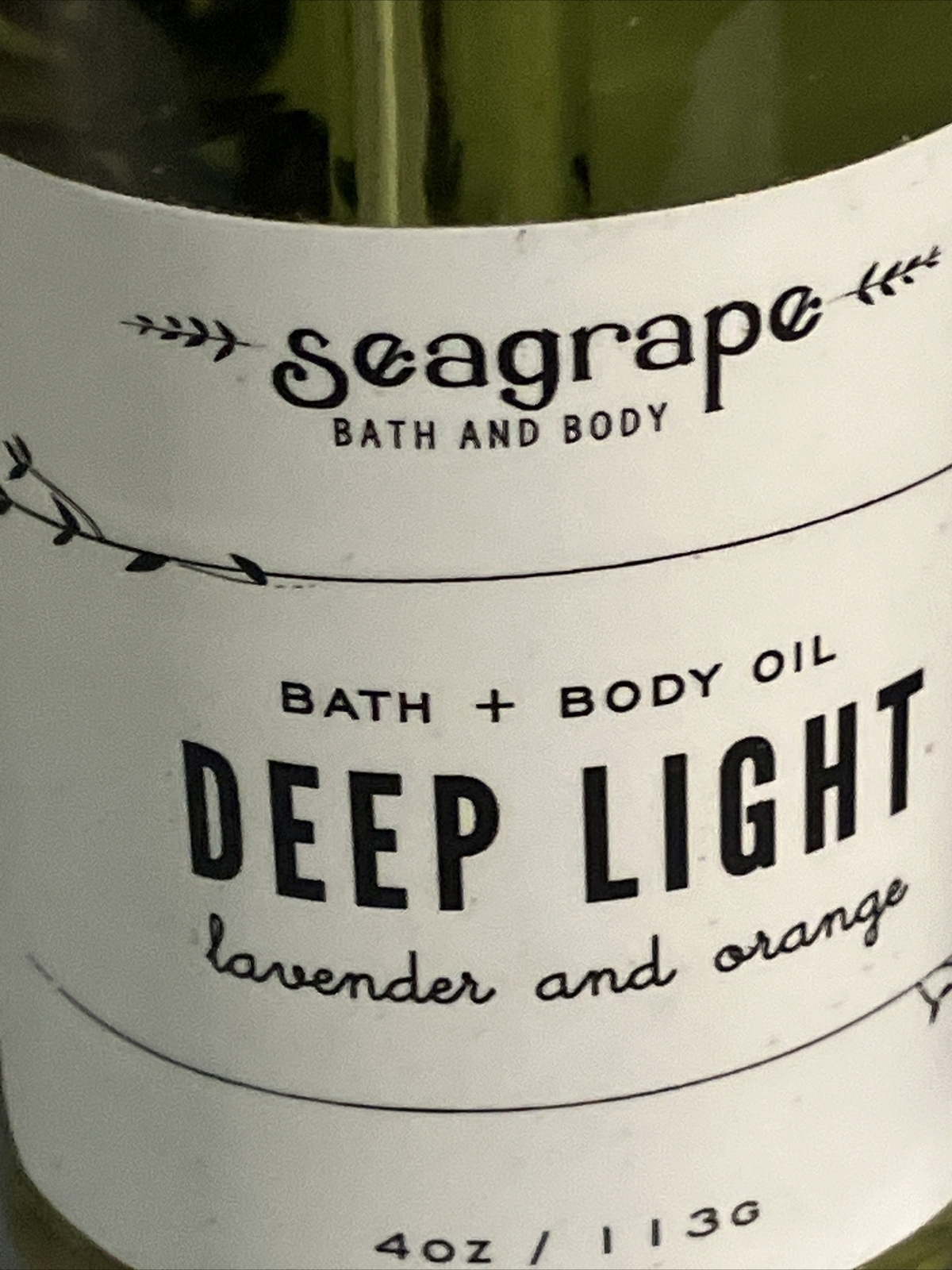 SeaGrape Massage Oil Deep Light ( Lavender & Orange ) 4 fl Oz.
