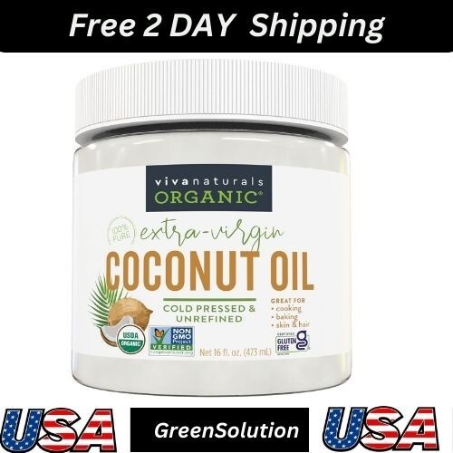 Viva Naturals Organic Coconut Oil, Cold-Pressed – Natural Hair /Skin Oil and …