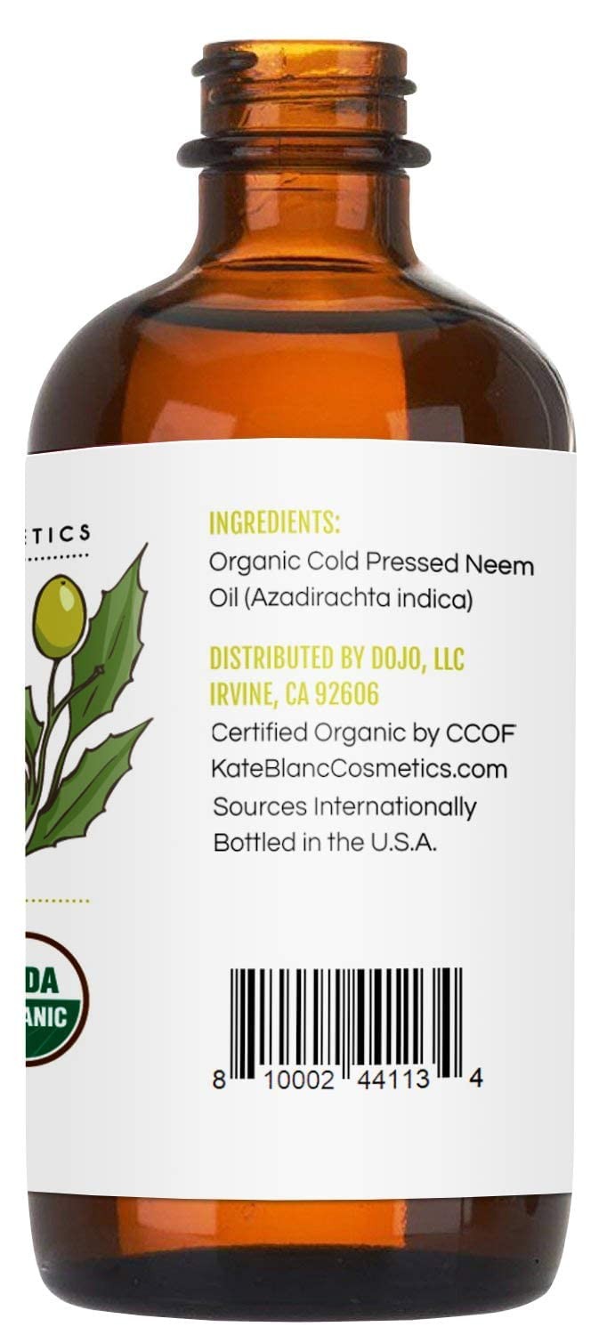 Neem Oil for Skin, Hair & Face. Safe for Dog, Plants, Scalp 4oz, Organic, Col…