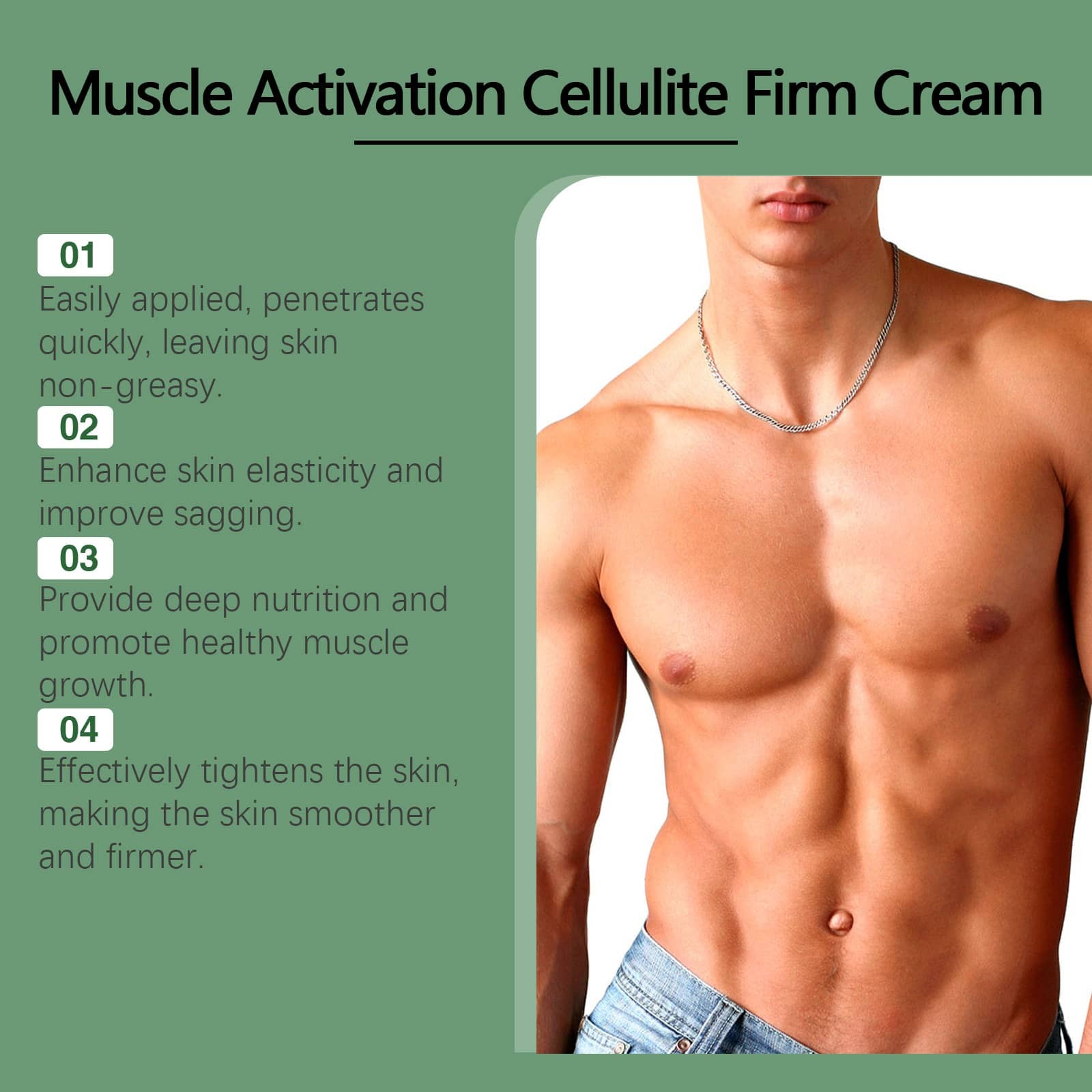 Men’s Fitness Exercise Muscle Care Cream Body Toning Chest Massage Treatment Oil