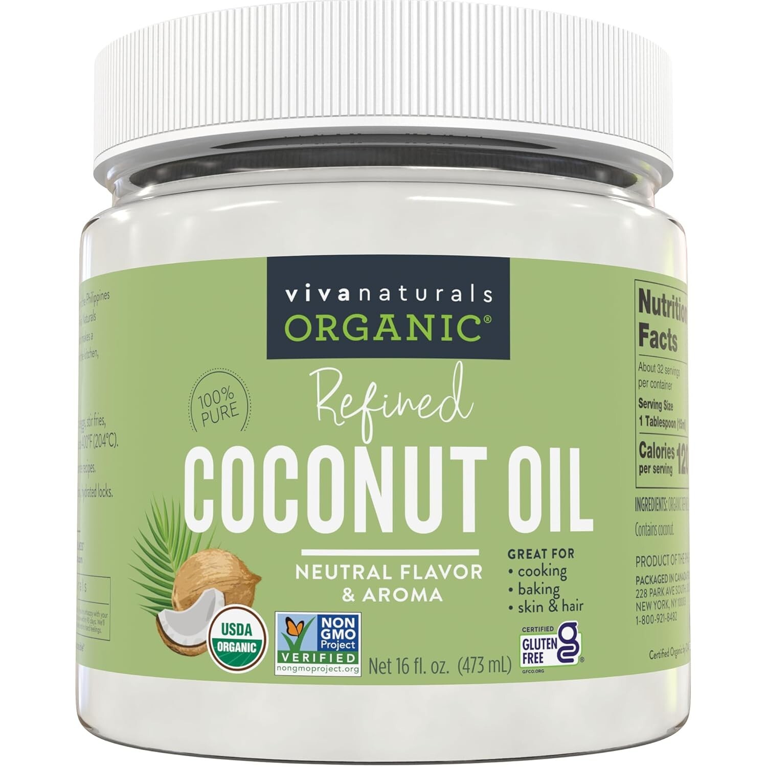 Viva Naturals Organic Coconut Oil, Cold-Pressed – Natural Hair /Skin Oil and …