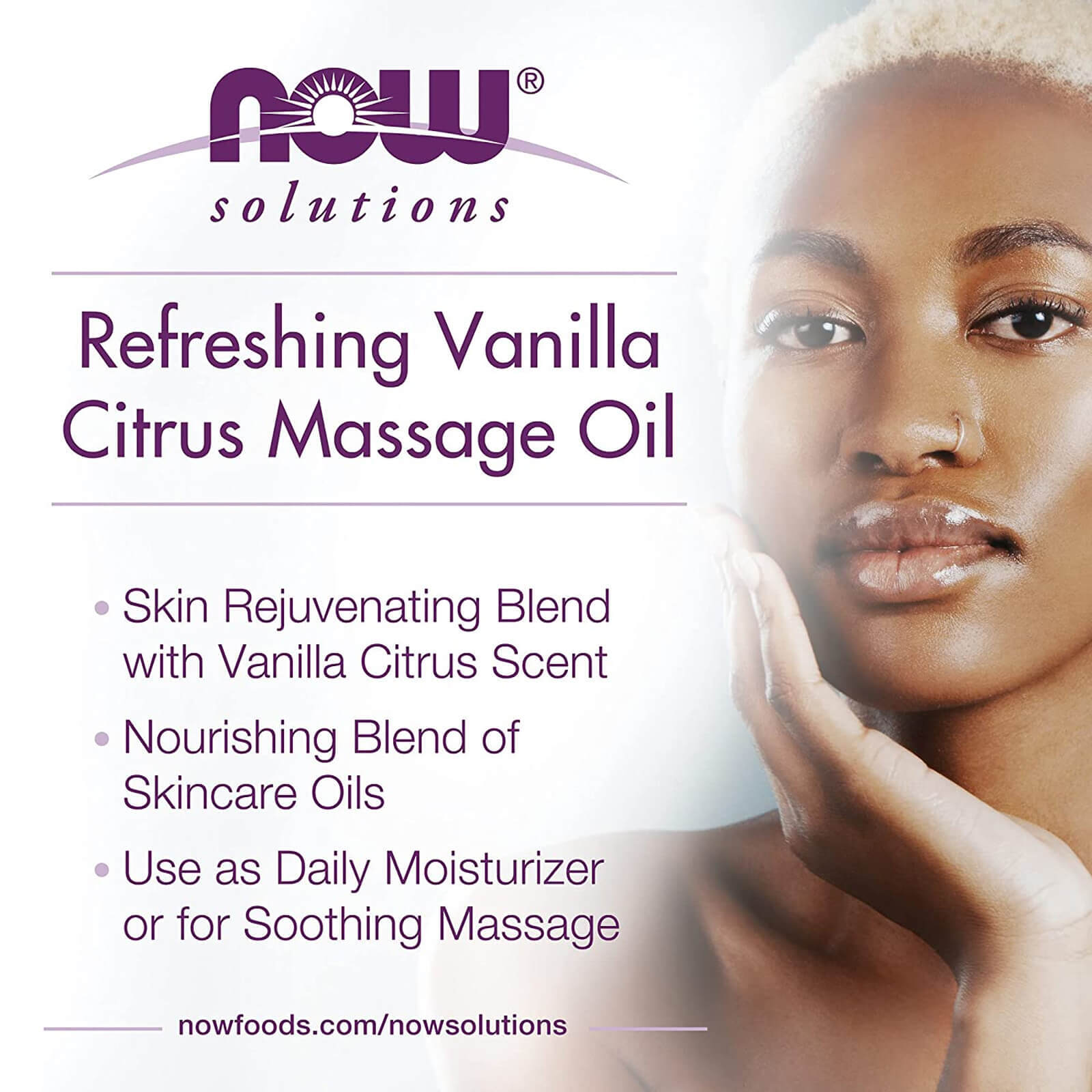 NOW Refreshing Vanilla Citrus Massage Oil – 8 fl oz Skin Rejuvenating Blend