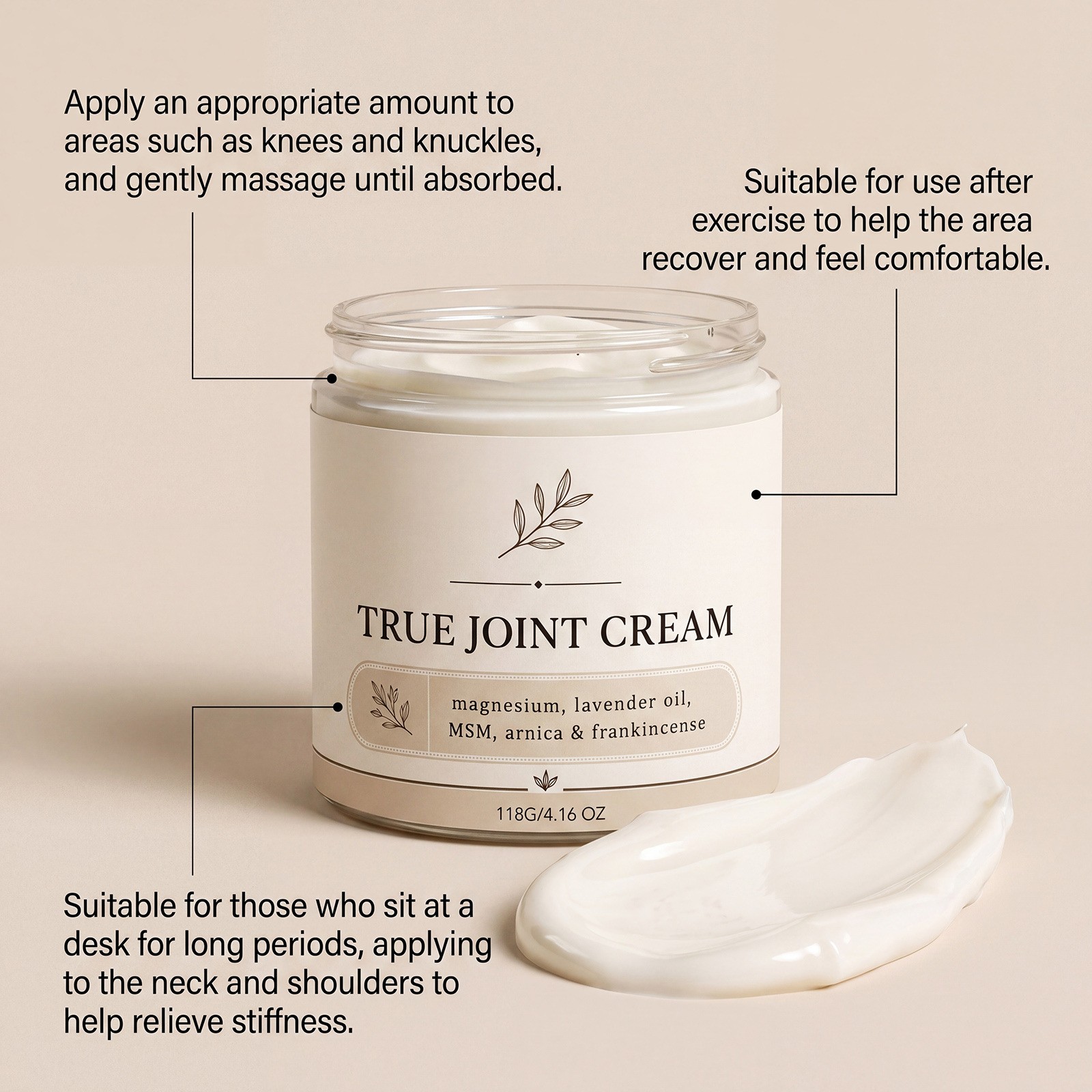Organics True Joint Cream Natural Relief Support for Joint Discomfort