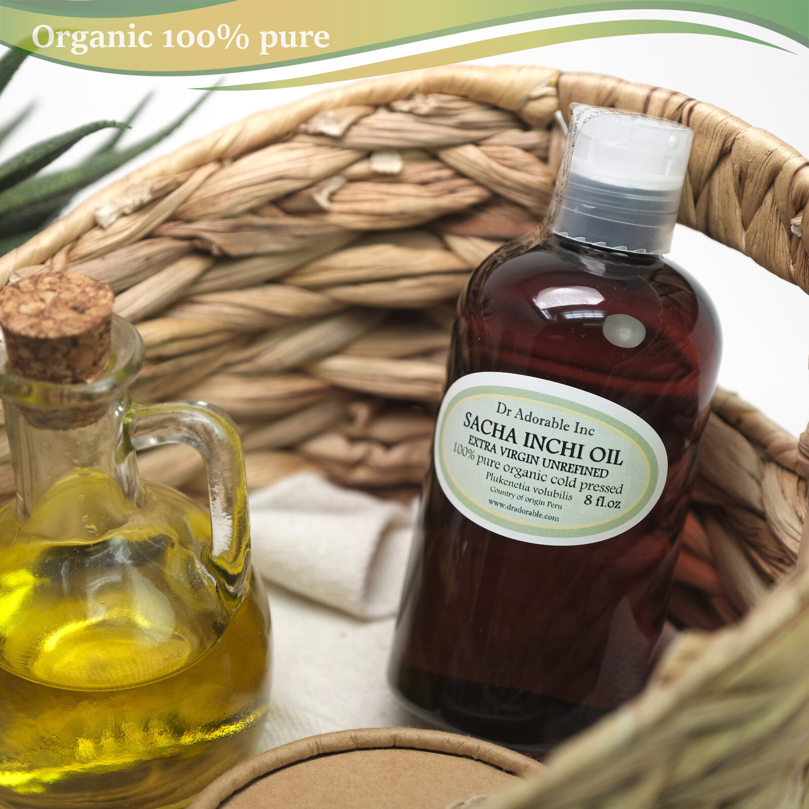 UNREFINED SACHA INCHI OIL EXTRA VIRGIN BY DR.ADORABLE ORGANIC 100% PURE NATURAL