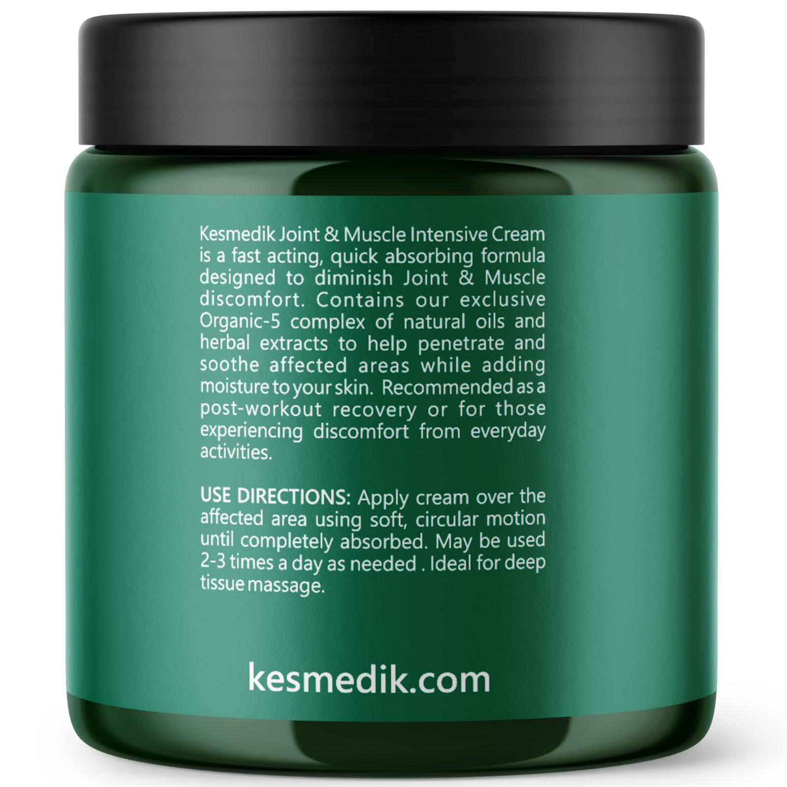 Kesmedik Joint & Muscle Cream, Organic-5 Complex, Soothes & Hydrates, Non-Greasy