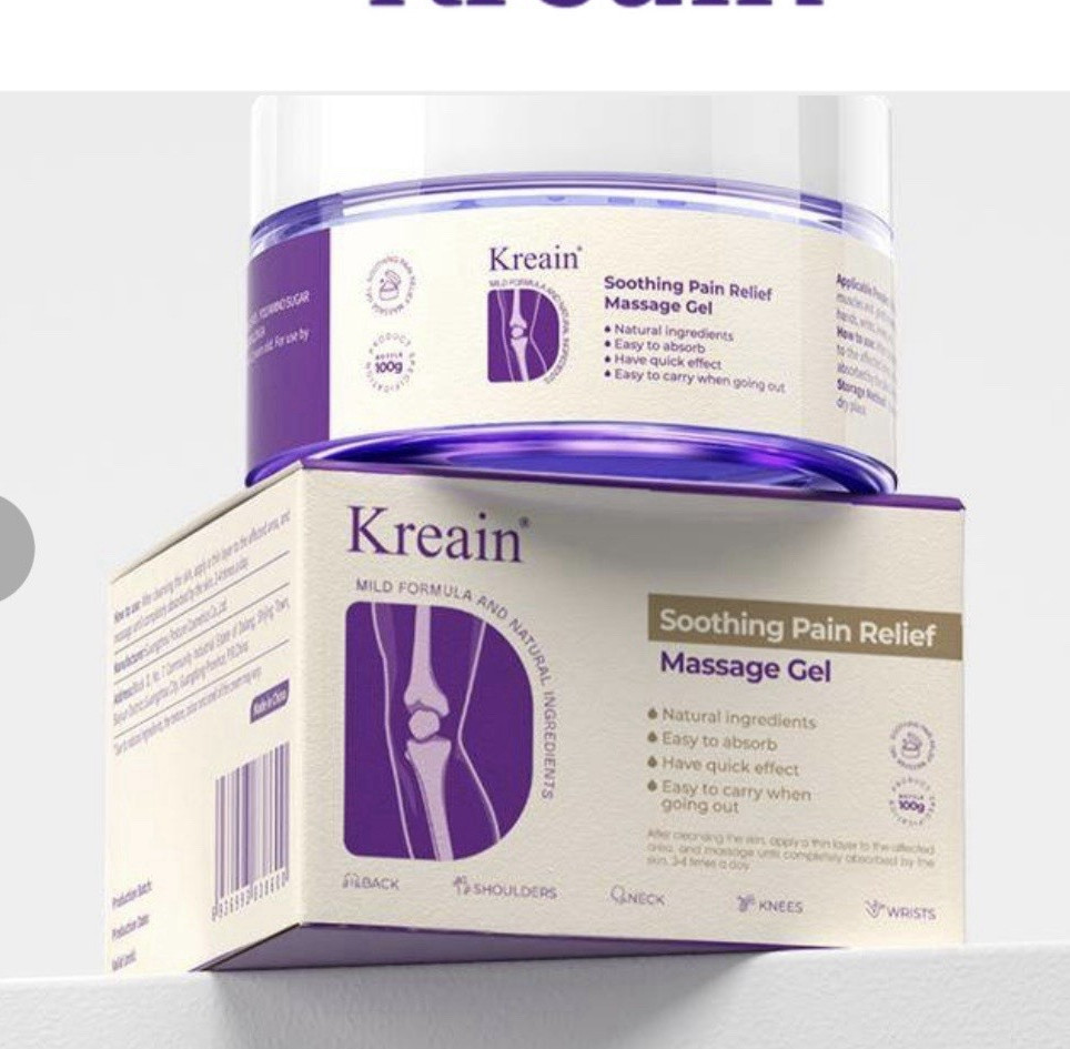 Kreain Soothing Pain Relief Massage Gel, Works Fast, Absorbs Well, 100 g