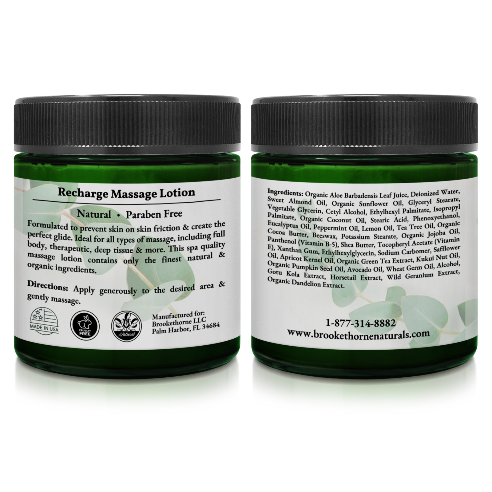 Recharge Massage Lotion – Infused with Eucalyptus & Peppermint Essential Oils