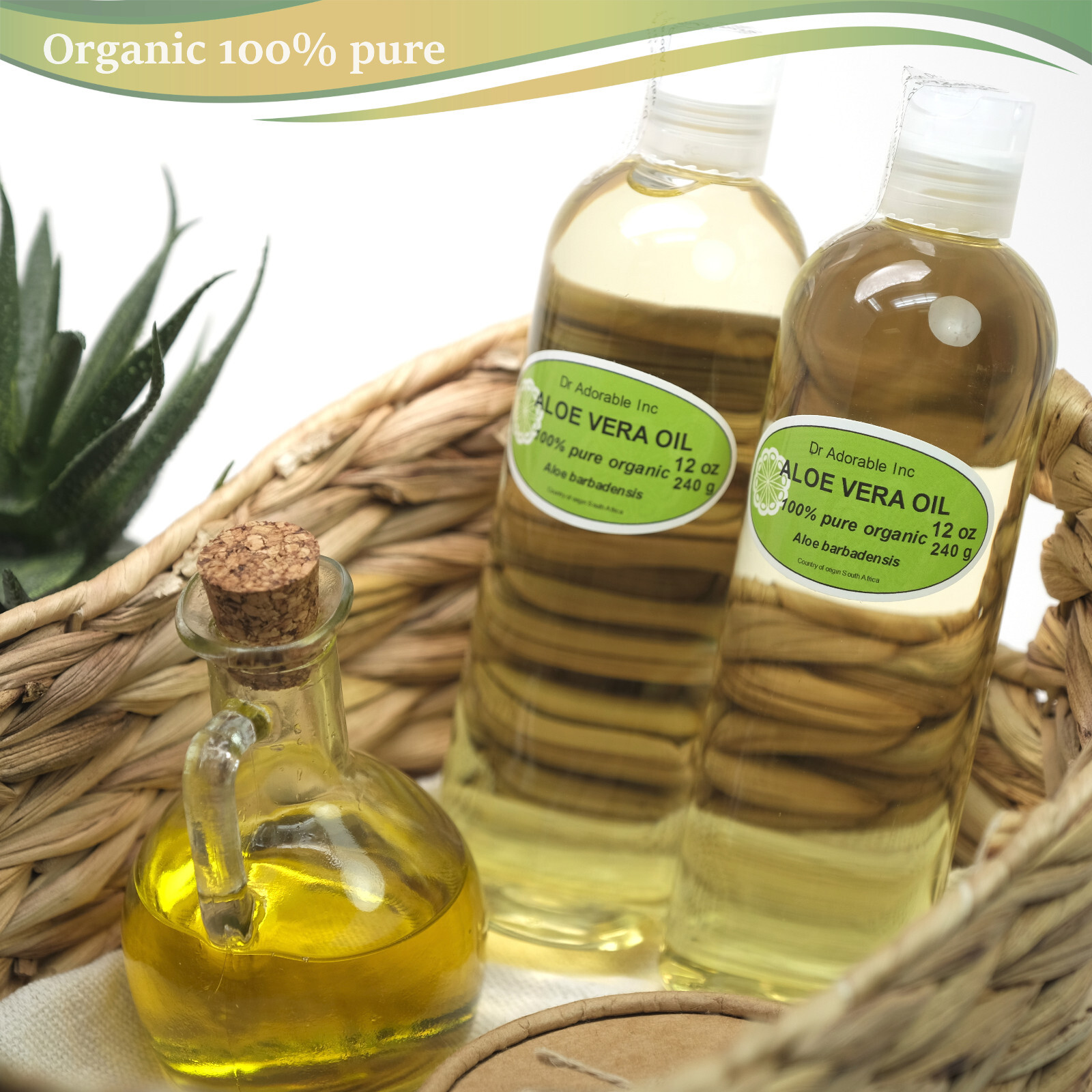 Pure Aloe Vera Oil Organic by Dr.Adorable 2 oz 4 oz up to Gallon Free Shipping