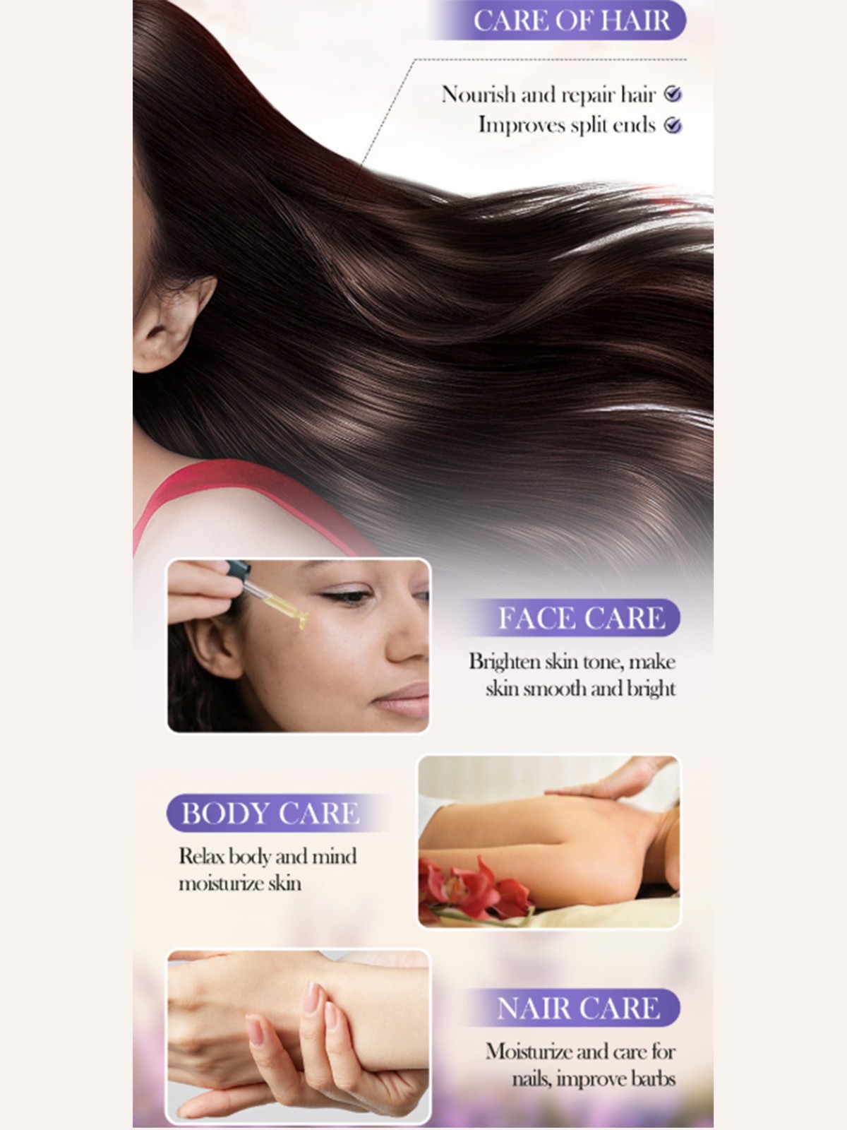 1Pcs For Face&Body&Hair&Nail Massage Oil Lavender Essential Oil Moisturizing
