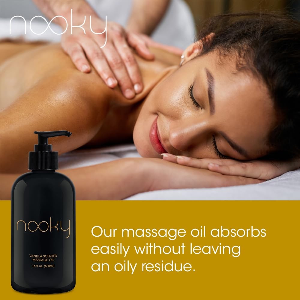 Vanilla Massage Oil with Fractionated Coconut Oil 16 Ounce Massage Therapy Oil