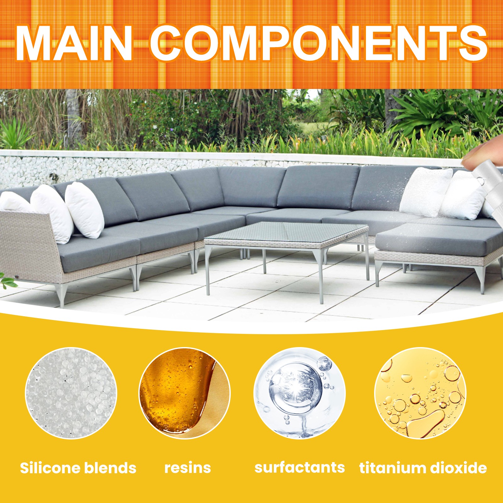 Outdoor Waterproof Fabric Spray UV Protection Water Repellent for Patio
