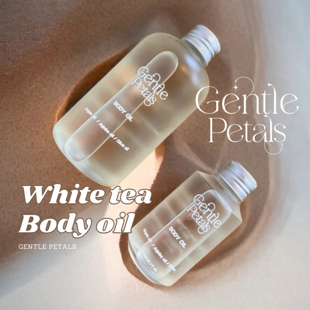 Gentle Petals Body oil Light texture Glowing Therapeutic White tea scent 250 ml.