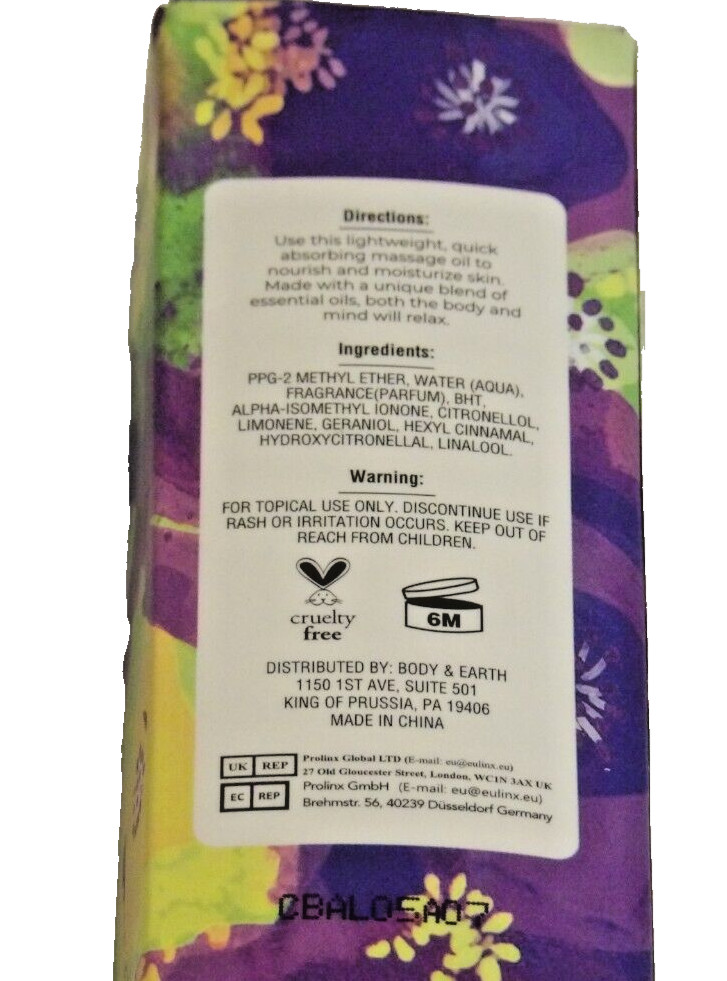 Twilight Path Rose Water Massage Oil 1 FL OZ New & Sealed Cruelty-Free