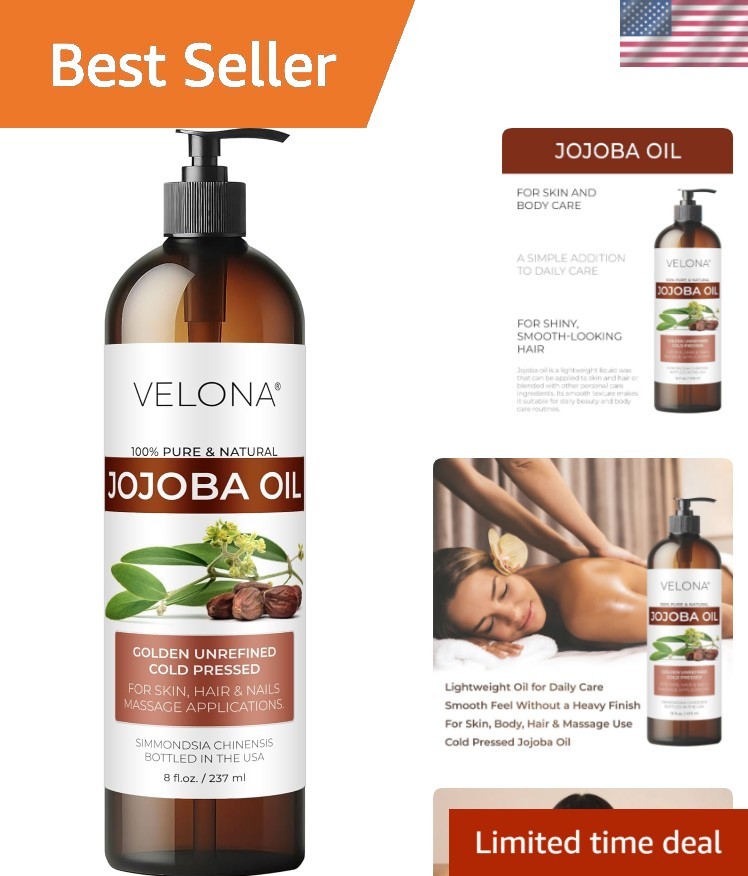 Jojoba Oil – 8 Fl Oz With Pump | 100% Pure and Natural | Golden, Unrefined, C…